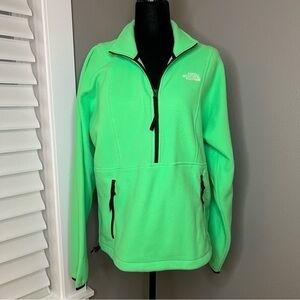 The North Face men’s size small neon green 1/2 zip fleece pullover (unisex)